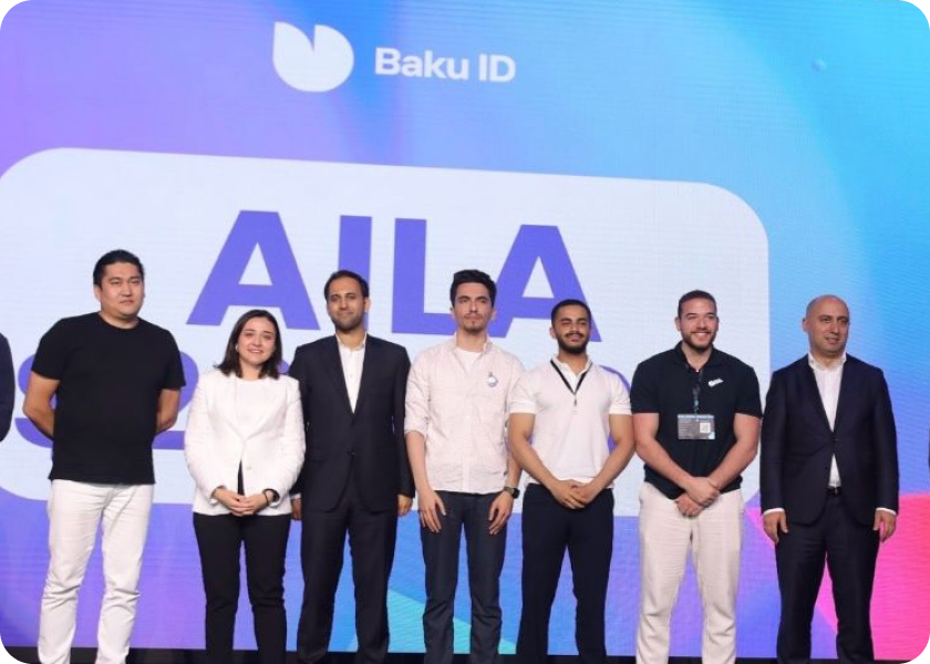 AILA team receiving award at Baku ID Global Startup Competition in Azerbaijan